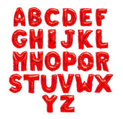 English alphabet red