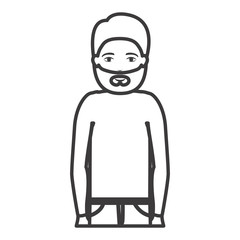 Man cartoon with beard icon. Male avatar person human and people theme. Isolated and silhouette design. Vector illustration