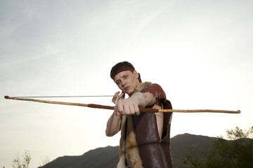 Robin Hood. Archer with arrow and long bow