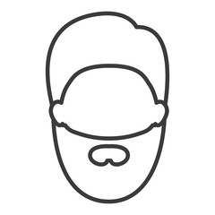 Man head with beard icon. Male avatar person human and people theme. Isolated and silhouette design. Vector illustration