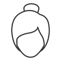 Woman head icon. Female avatar person human and people theme. Isolated and silhouette design. Vector illustration