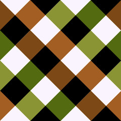 Green Brown Chess Board Diamond Background Vector Illustration
