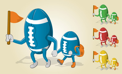 Father and Son American Football Go Camping