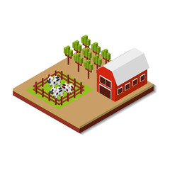 farm fresh isometric icon vector illustration design