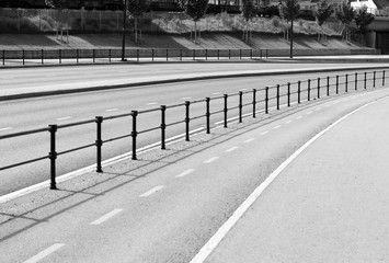 Black and white Norway road separation line background