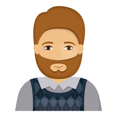 Man cartoon with beard icon. Male avatar person human and people theme. Isolated design. Vector illustration
