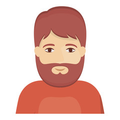 Man cartoon with beard icon. Male avatar person human and people theme. Isolated design. Vector illustration