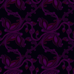 Obraz premium Seamless pattern with hatched floral ornament. Retro style. Hand drawn creative flower. Abstract herb. It can be used for wallpaper, textiles, wrapping. Vector illustration, eps10.