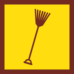 rake tool farm icon vector illustration design