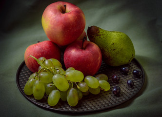 Still life with fruits, dark styled