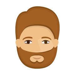 Man cartoon with beard icon. Male avatar person human and people theme. Isolated design. Vector illustration