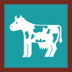 cow animal farm icon vector illustration design