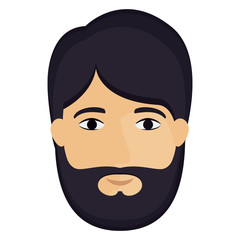 Man cartoon with beard icon. Male avatar person human and people theme. Isolated design. Vector illustration