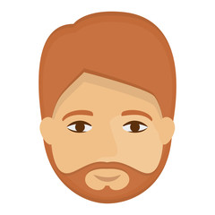 Man cartoon with beard icon. Male avatar person human and people theme. Isolated design. Vector illustration