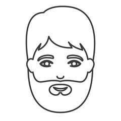 Obraz na płótnie Canvas Man cartoon with beard icon. Male avatar person human and people theme. Isolated and silhouette design. Vector illustration