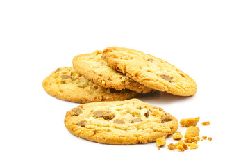 Closeup of almond chocolate cookie