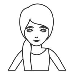 Woman cartoon icon. Female avatar person human and people theme. Isolated and silhouette design. Vector illustration