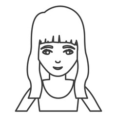 Woman cartoon icon. Female avatar person human and people theme. Isolated and silhouette design. Vector illustration