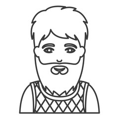 Man cartoon with beard icon. Male avatar person human and people theme. Isolated and silhouette design. Vector illustration