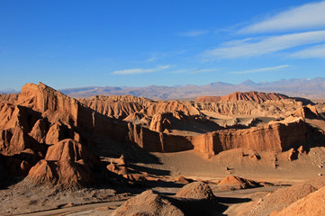 Fototapeta na wymiar Amphitheater, valle de la Luna, Valley of the Moon, west of San Pedro, Atacama desert of Chile