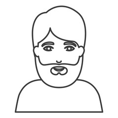 Man cartoon with beard icon. Male avatar person human and people theme. Isolated and silhouette design. Vector illustration