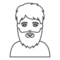 Man cartoon with beard icon. Male avatar person human and people theme. Isolated and silhouette design. Vector illustration