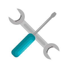 wrench and screwdriver isolated icon vector illustration design