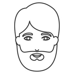 Man cartoon with beard icon. Male avatar person human and people theme. Isolated and silhouette design. Vector illustration