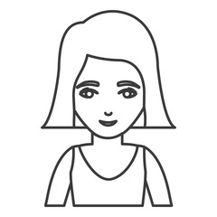 Woman cartoon icon. Female avatar person human and people theme. Isolated and silhouette design. Vector illustration