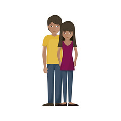 Woman and man cartoon icon. Couple relationship family love and romance theme. Isolated design. Vector illustration