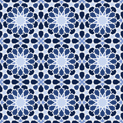 Middle Eastern style pattern in blue - 126201823