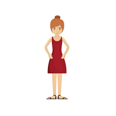Woman cartoon icon. Female avatar person human and people theme. Isolated design. Vector illustration