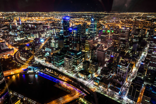 Melbourne City - night view form Eureka 88