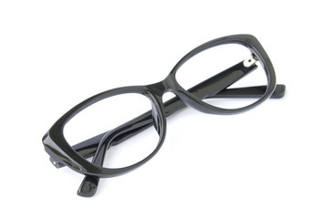 Modern fashionable spectacles isolated on white background, Perf