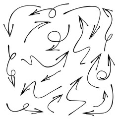 hand drawn arrows, vector