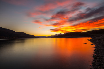 Coucher de soleil sur le Lac de Serre-Ponçon