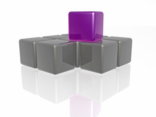 Violet and grey cubes