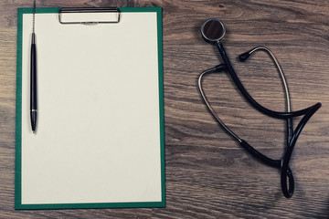 prescription cardiologist stethoscope