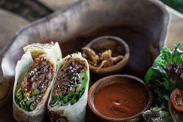 Vegetable burrito, vegetarianism, healthy food, clarification of an organism, weight loss, healthy nutrition