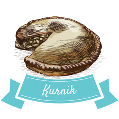 Kurnik colorful illustration. © messer16