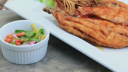 fried fish with fish sauce