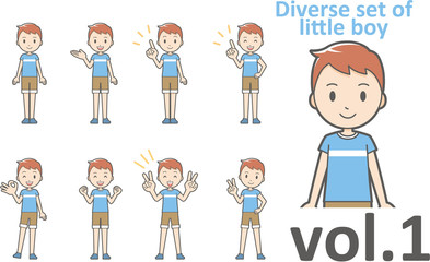 Diverse set of little boy , EPS10 vector format vol.1