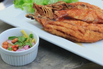 fried fish with fish sauce