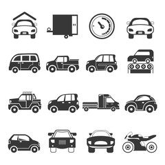 car icons, transportation icons