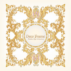 Medieval floral royal pattern with space for text