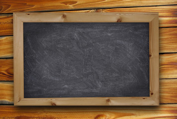 Chalkboard on a wood background