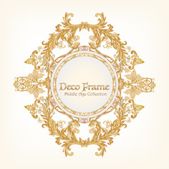 Medieval floral royal pattern with space for text