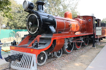 Antique rail engine