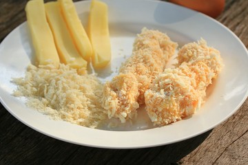 Cheese fritter breaded