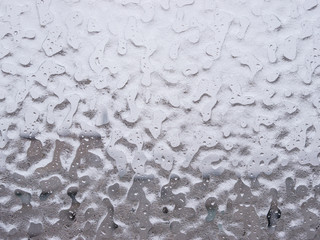 ice and drops on window